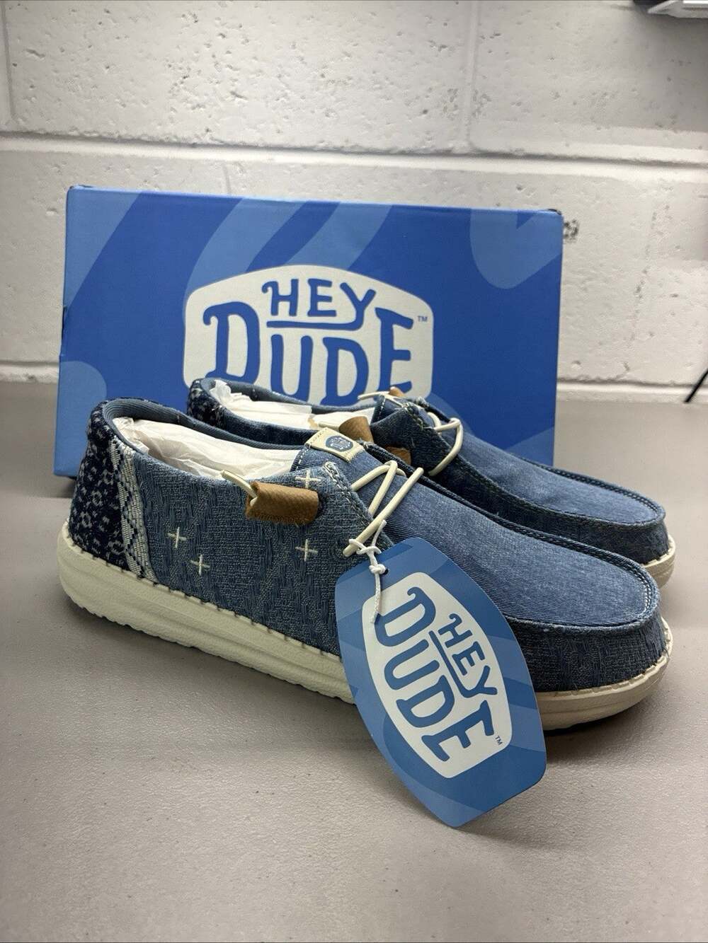 Hey Dude Wendy Craft Boho Blue Casual Shoe Women’s Size 8 New With Box
